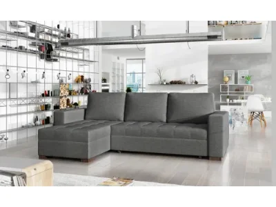 Detail produktu NABBI Novara L/P rohová sedačka s rozkladom a úložným priestorom sivá