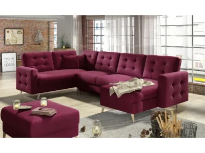 NABBI Aveza U L/P rohová sedačka u s rozkladom vínová