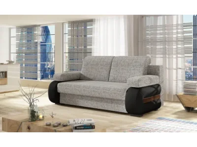 NABBI Limia rozkladacia pohovka sivá (Berlin 01) / čierna (Soft 11)