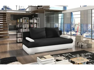 NABBI Marao rozkladacia pohovka čierna (Soft 11) / biela (Soft 17)