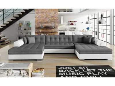 NABBI Valver U L/P rohová sedačka u s rozkladom sivá (Sawana 05) / biela (Soft 17)