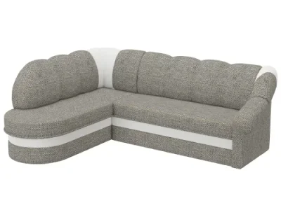 Detail produktu NABBI Belluno L rohová sedačka s rozkladom a úložným priestorom sivá / biela