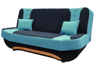 Detail produktu NABBI Ella II rozkladacia pohovka s úložným priestorom čierna / svetlomodrá