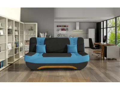 Detail produktu NABBI Ella II rozkladacia pohovka s úložným priestorom čierna / svetlomodrá