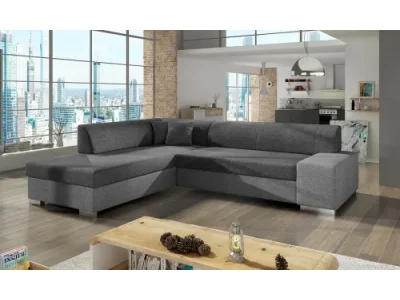 Detail produktu NABBI Pinero L rohová sedačka s rozkladom a úložným priestorom sivá (Sawana 05) / svetlosivá (Sawana 21)