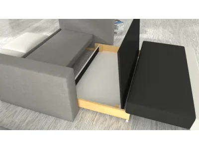 Detail produktu NABBI Wilo rozkladacia pohovka s úložným priestorom svetlosivá / sivá