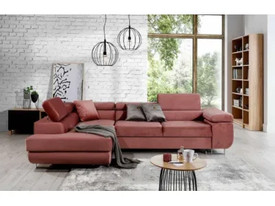 Detail produktu NABBI Almero L rohová sedačka s rozkladom a úložným priestorom bordová