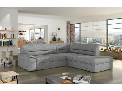 Detail produktu NABBI Estrela P rohová sedačka s rozkladom a úložným priestorom svetlosivá