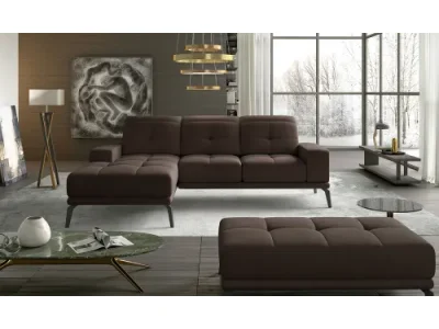 NABBI Tirreno L rohová sedačka tmavohnedá (Jasmine 29)