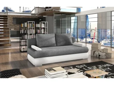 NABBI Marao rozkladacia pohovka sivá (Sawana 05) / biela (Soft 17)