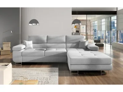 NABBI Alkazar P rohová sedačka s rozkladom a úložným priestorom svetlosivá (Sawana 21)