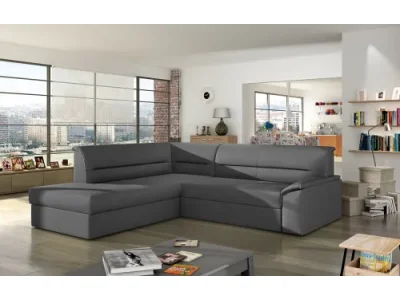 NABBI Estrela L rohová sedačka s rozkladom a úložným priestorom sivá (Soft 29)