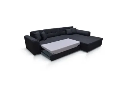 Detail produktu NABBI Salerno P rohová sedačka s rozkladom cappuccino / tmavohnedá