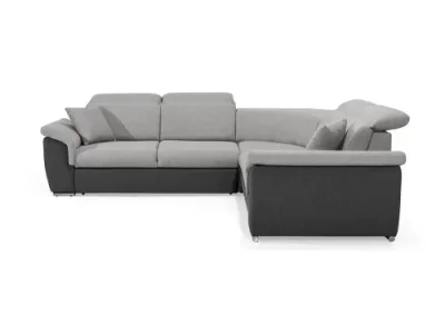 Detail produktu NABBI Feraro L/P rohová sedačka s rozkladom a úložným priestorom sivá (Sawana 05) / biela (Soft 17)