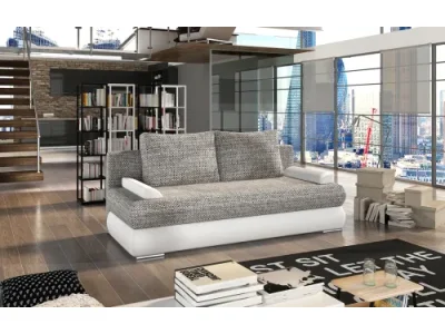 NABBI Marao rozkladacia pohovka sivá (Berlin 01) / biela (Soft 17)