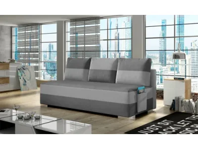 NABBI Adria rozkladacia pohovka s úložným priestorom sivá / svetlosivá