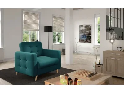 NABBI Aveza 1F kreslo tyrkysová (Velvet Mat 75)