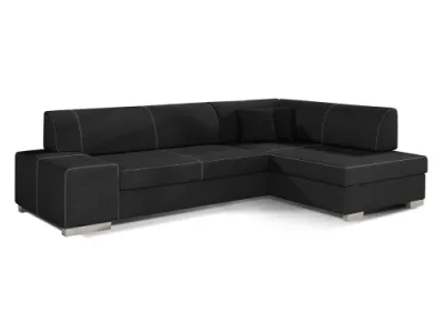 Detail produktu NABBI Ferol P rohová sedačka s rozkladom a úložným priestorom čierna (Sawana 14)