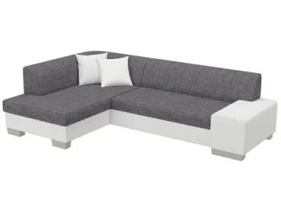 Detail produktu NABBI Ferol L rohová sedačka s rozkladom a úložným priestorom sivá (Sawana 05) / biela (Soft 17)