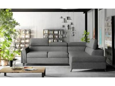 NABBI Korense P rohová sedačka s rozkladom a úložným priestorom sivá (Sawana 05)