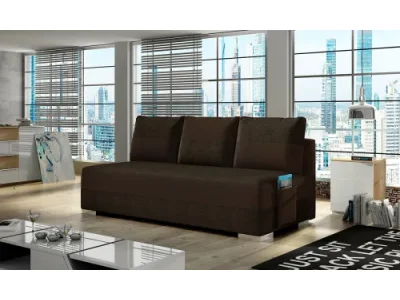 NABBI Adria rozkladacia pohovka s úložným priestorom hnedá / tmavohnedá