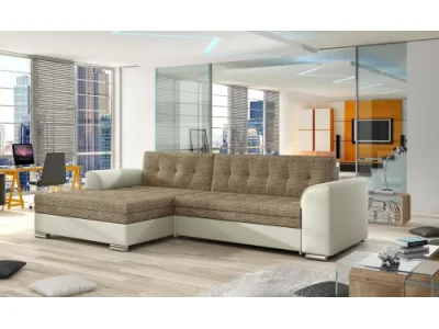 NABBI Caltanis L rohová sedačka s rozkladom cappuccino / béžová