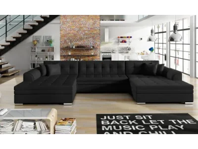 NABBI Valver U L/P rohová sedačka u s rozkladom čierna (Soft 11)