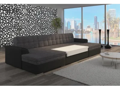 Detail produktu NABBI Valver U L/P rohová sedačka u s rozkladom čierna (Soft 11)