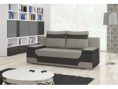 Detail produktu NABBI Aosta rozkladacia pohovka s úložným priestorom sivá (Berlin 01) / čierna (Soft 11)