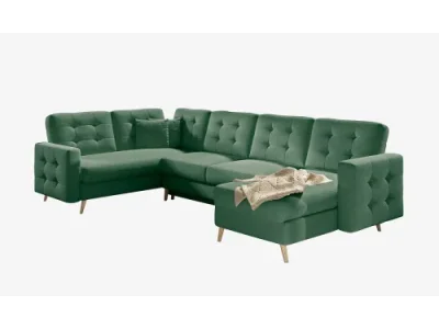 Detail produktu NABBI Aveza U L/P rohová sedačka u s rozkladom svetlohnedá / vzor