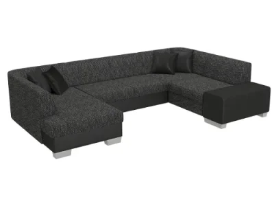 Detail produktu NABBI Halvega P rohová sedačka u s rozkladom a úložným priestorom čierna (Berlin 02) / čierna (Soft 11)