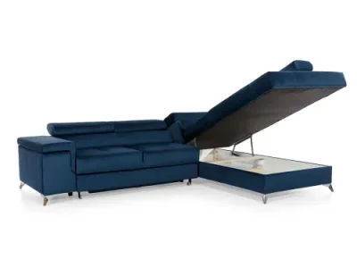 Detail produktu NABBI Enna L rohová sedačka s rozkladom a úložným priestorom svetlosivá (Monolith 84)