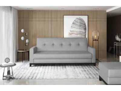 NABBI Soria rozkladacia pohovka s úložným priestorom svetlosivá (Monolith 84) / orech