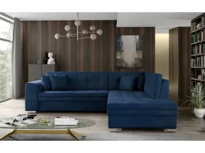 NABBI Pescara P rohová sedačka s rozkladom tmavomodrá (Monolith 77)