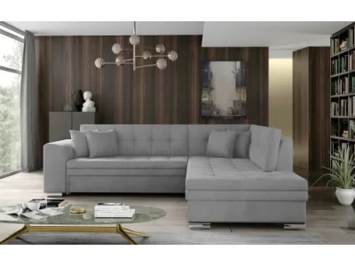 NABBI Pescara P rohová sedačka s rozkladom svetlosivá