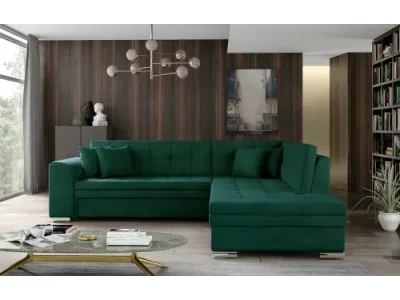 NABBI Pescara P rohová sedačka s rozkladom tmavozelená (Monolith 37)