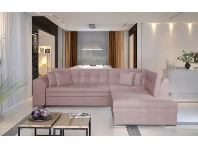 NABBI Pescara P rohová sedačka s rozkladom ružová (Soro 61)