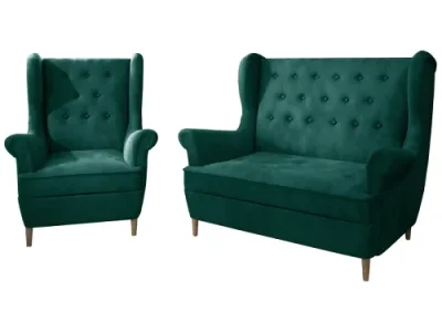 Detail produktu NABBI Aveiro 2+1 sedacia súprava tmavozelená