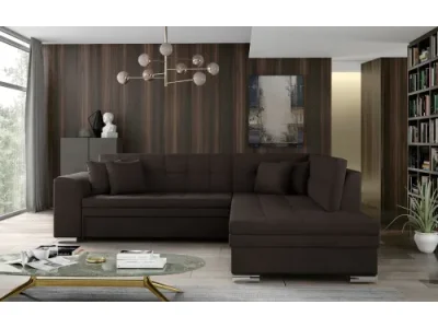 NABBI Pescara P rohová sedačka s rozkladom tmavohnedá