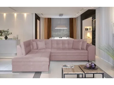NABBI Pescara L rohová sedačka s rozkladom ružová (Soro 61)