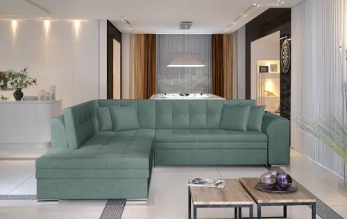 NABBI Pescara L rohová sedačka s rozkladom mentolová