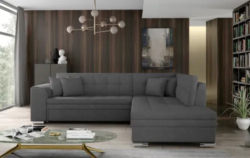 NABBI Pescara P rohová sedačka s rozkladom sivá