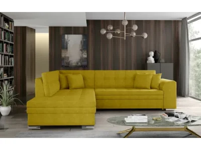 NABBI Pescara L rohová sedačka s rozkladom žltá