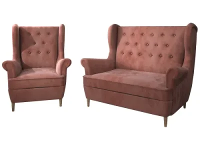 Detail produktu NABBI Aveiro 2+1 sedacia súprava ružová