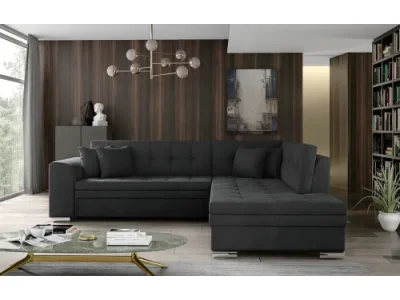 NABBI Pescara P rohová sedačka s rozkladom tmavosivá (Paros 06)