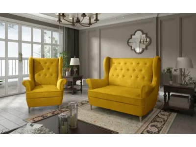 NABBI Aveiro 2+1 sedacia súprava žltá