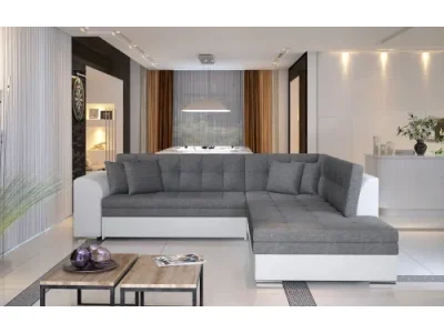 NABBI Pescara P rohová sedačka s rozkladom sivá (Sawana 05) / biela (Soft 17)