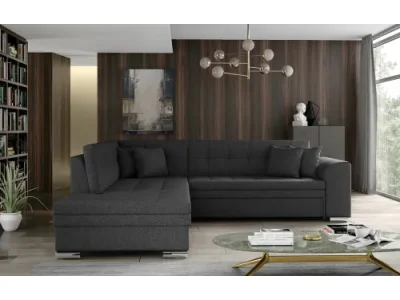 NABBI Pescara L rohová sedačka s rozkladom tmavosivá (Inari 96)