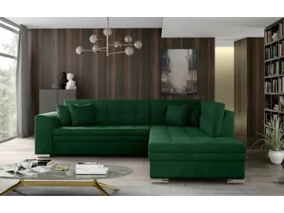 NABBI Pescara P rohová sedačka s rozkladom tmavozelená (Kronos 19)