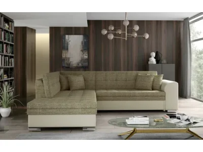 NABBI Pescara L rohová sedačka s rozkladom cappuccino / béžová